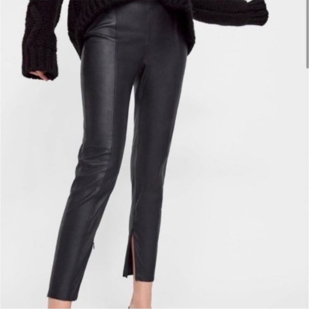 Zara Black Leather Pants